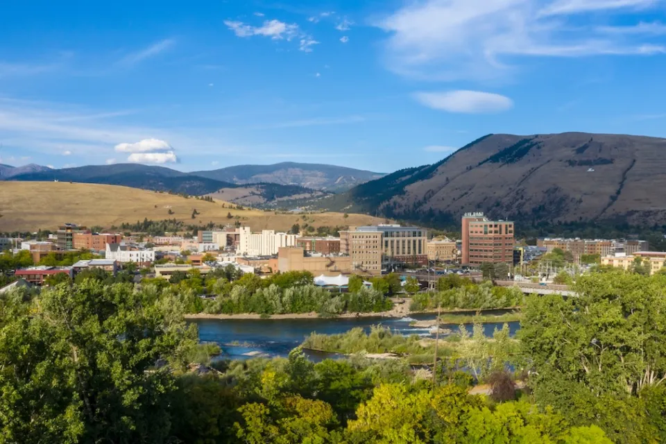 View of Missoula, Montana on a sunny day.